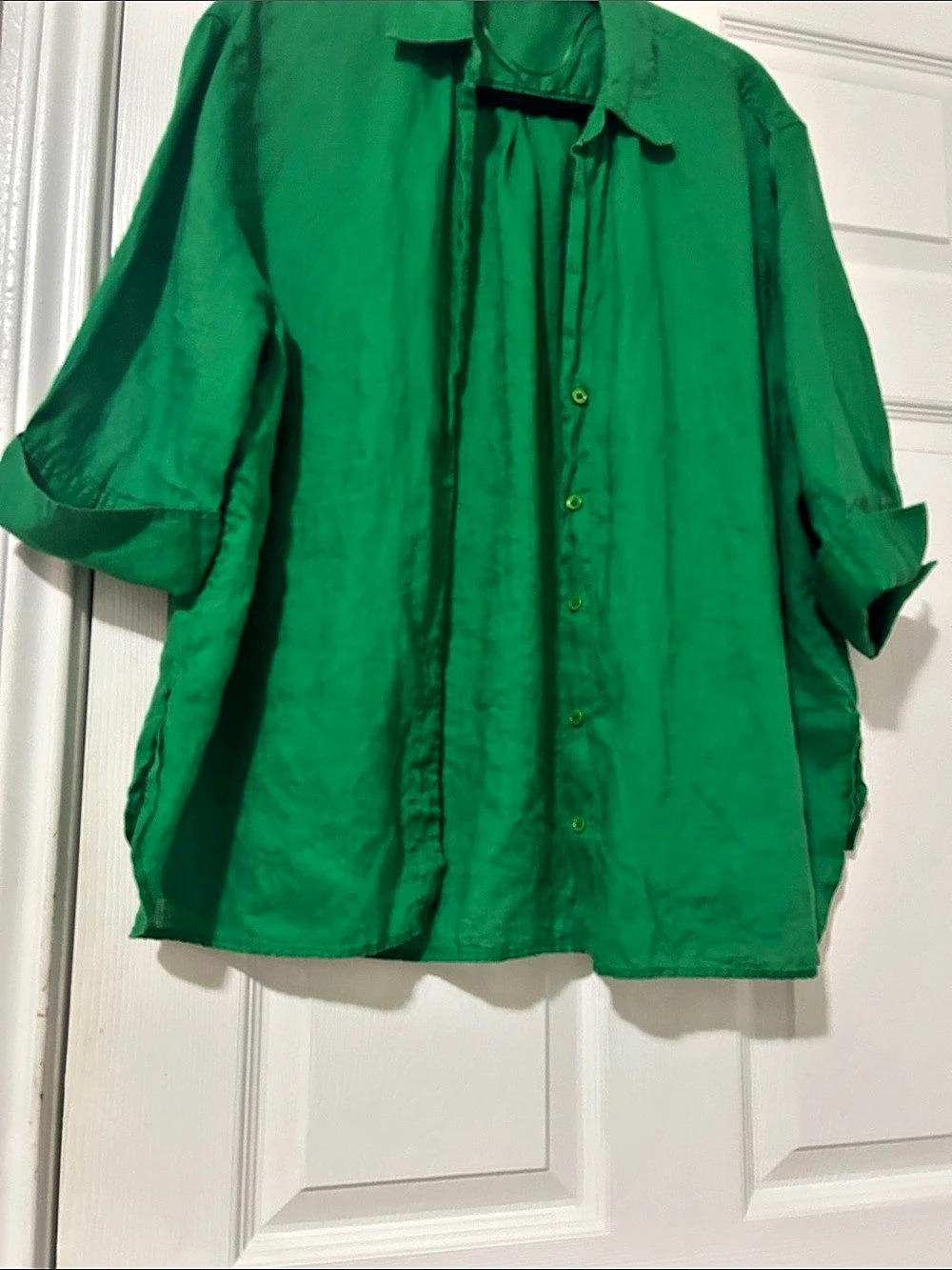 Zara Green Button-Down Shirt Size Large